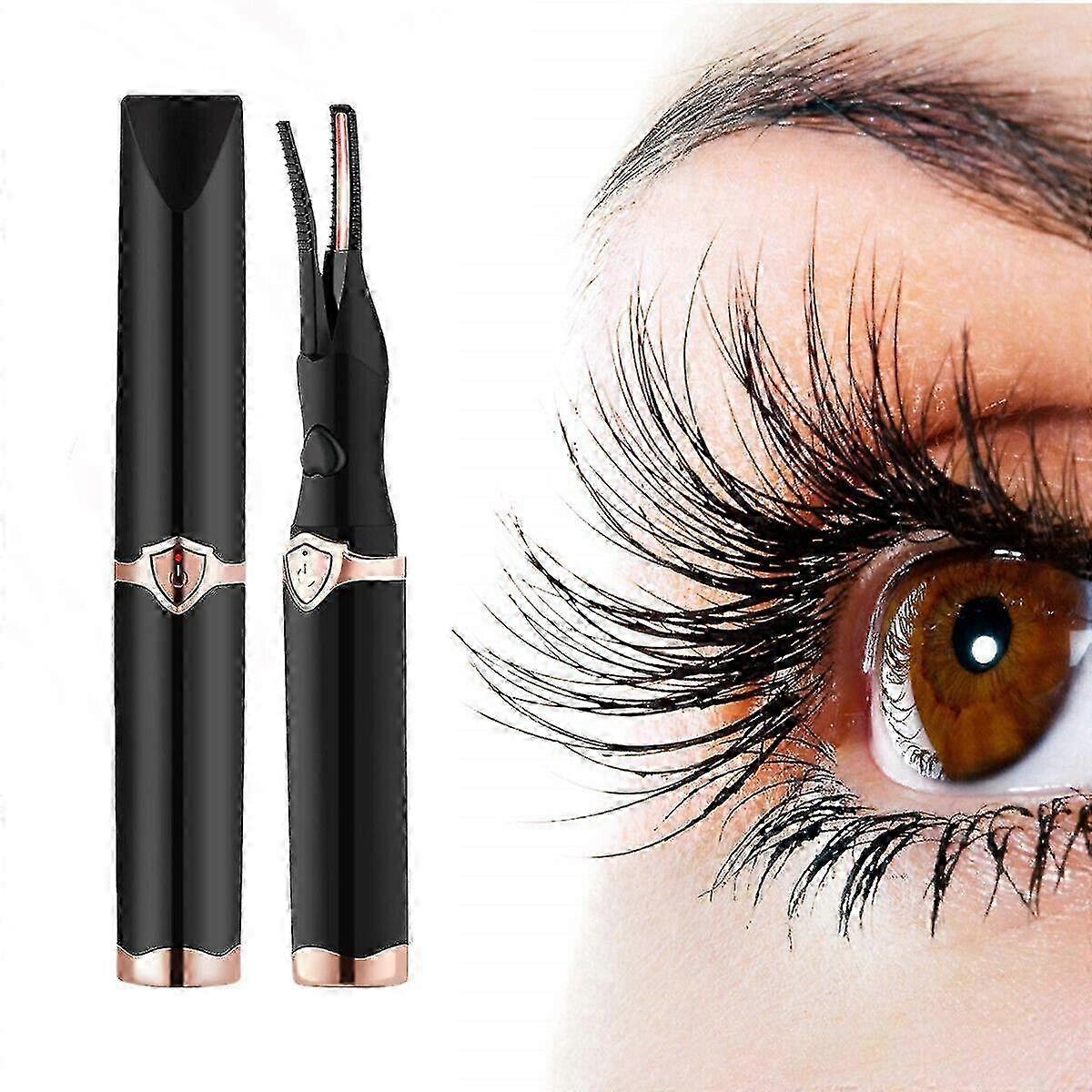 Heated makeup tool for eyelash curling with USB charging