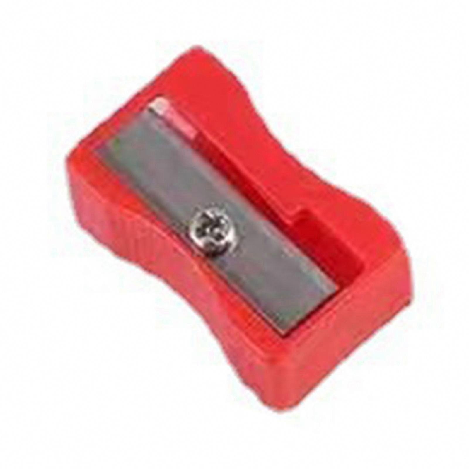 Efficient Plastic Manual Pencil Sharpener for Office School Compact Safe Random Color