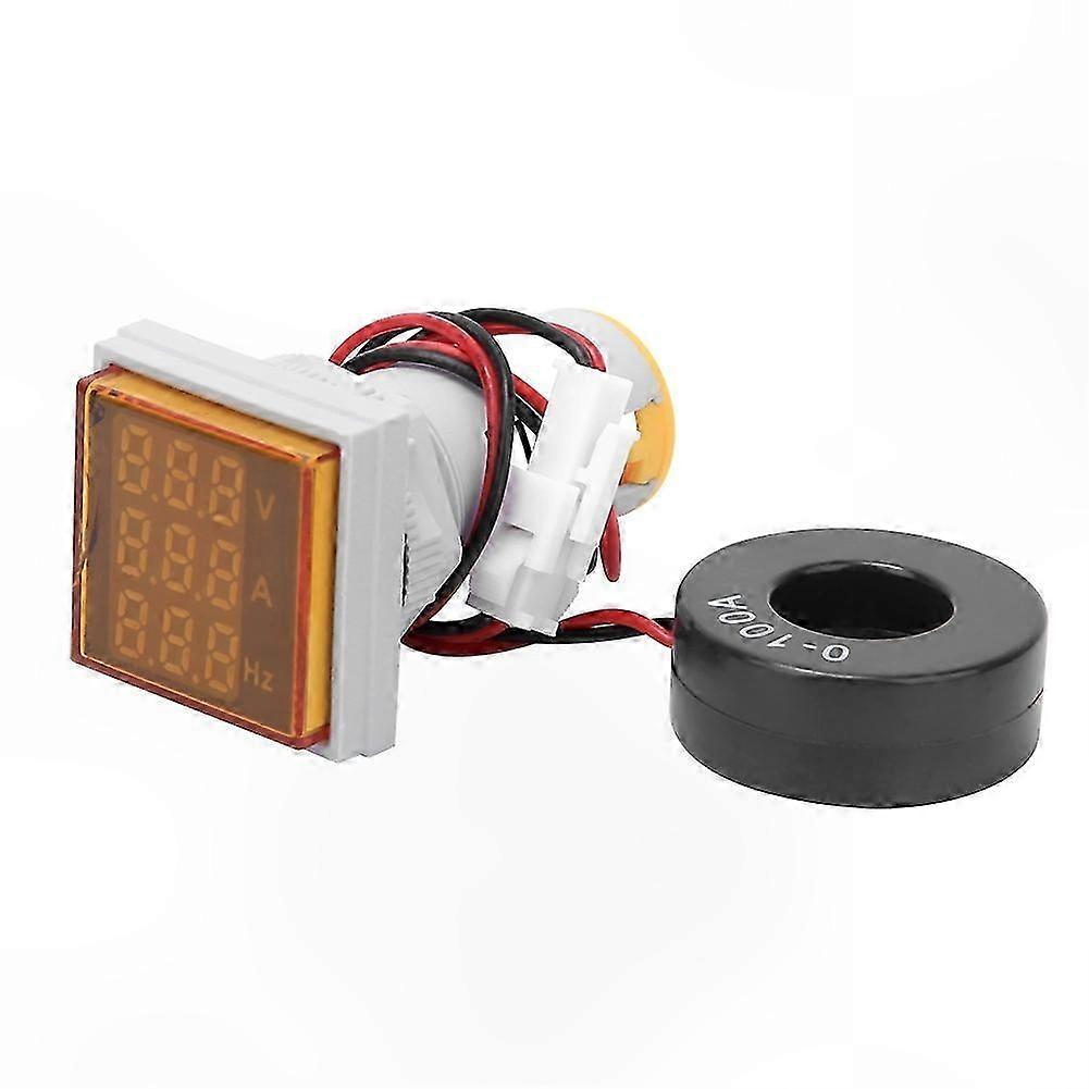Digital AC Voltage Current Frequency Tester with 3-Digit Display Yellow