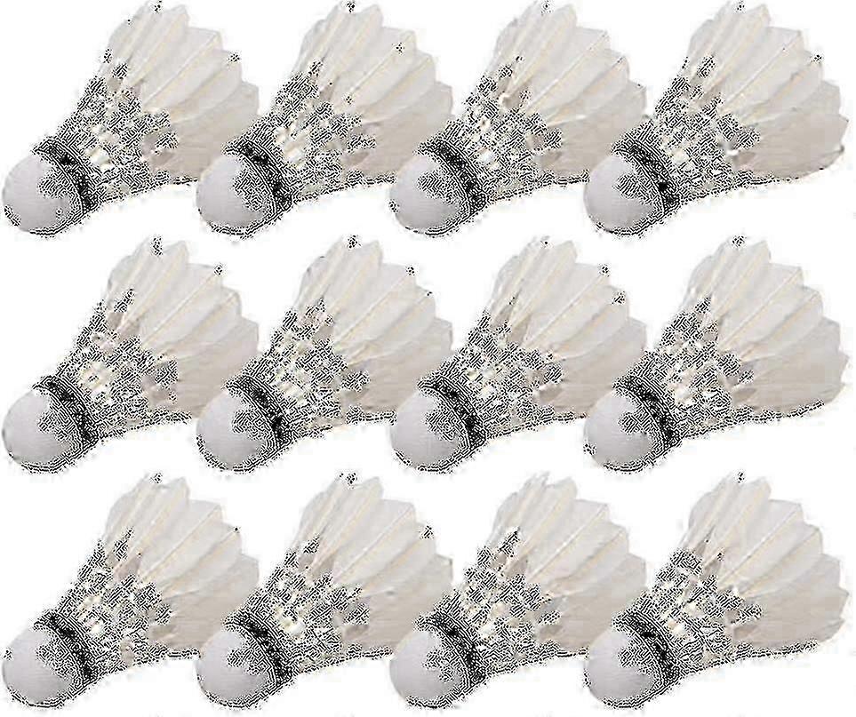 Antrenman ve Maç Oyunları için 12'li Profesyonel Eğitim Tüy Badminton Topları