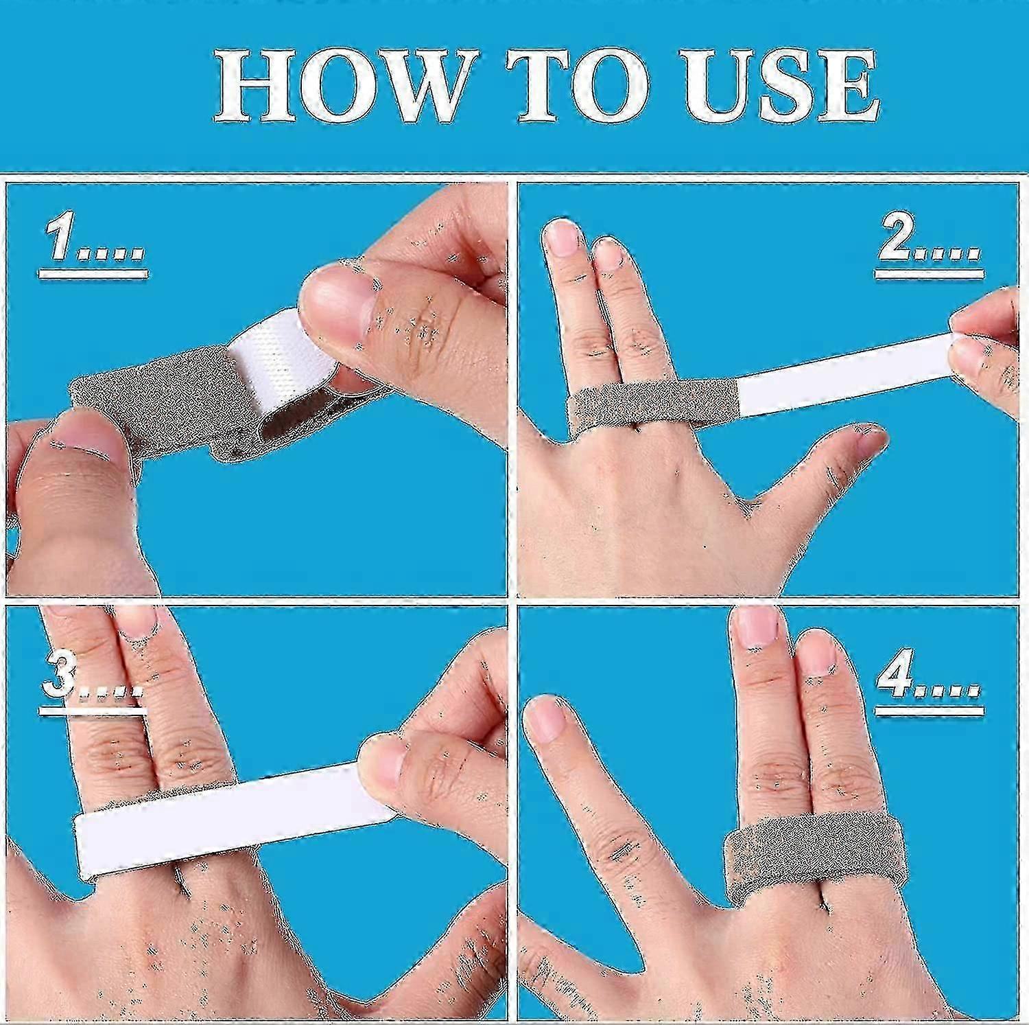 10 Buddy Tape Finger Straps with Padded No-Slip Hook and Loop Are A Washable and Reusable Buddy Straps for fingers Solution