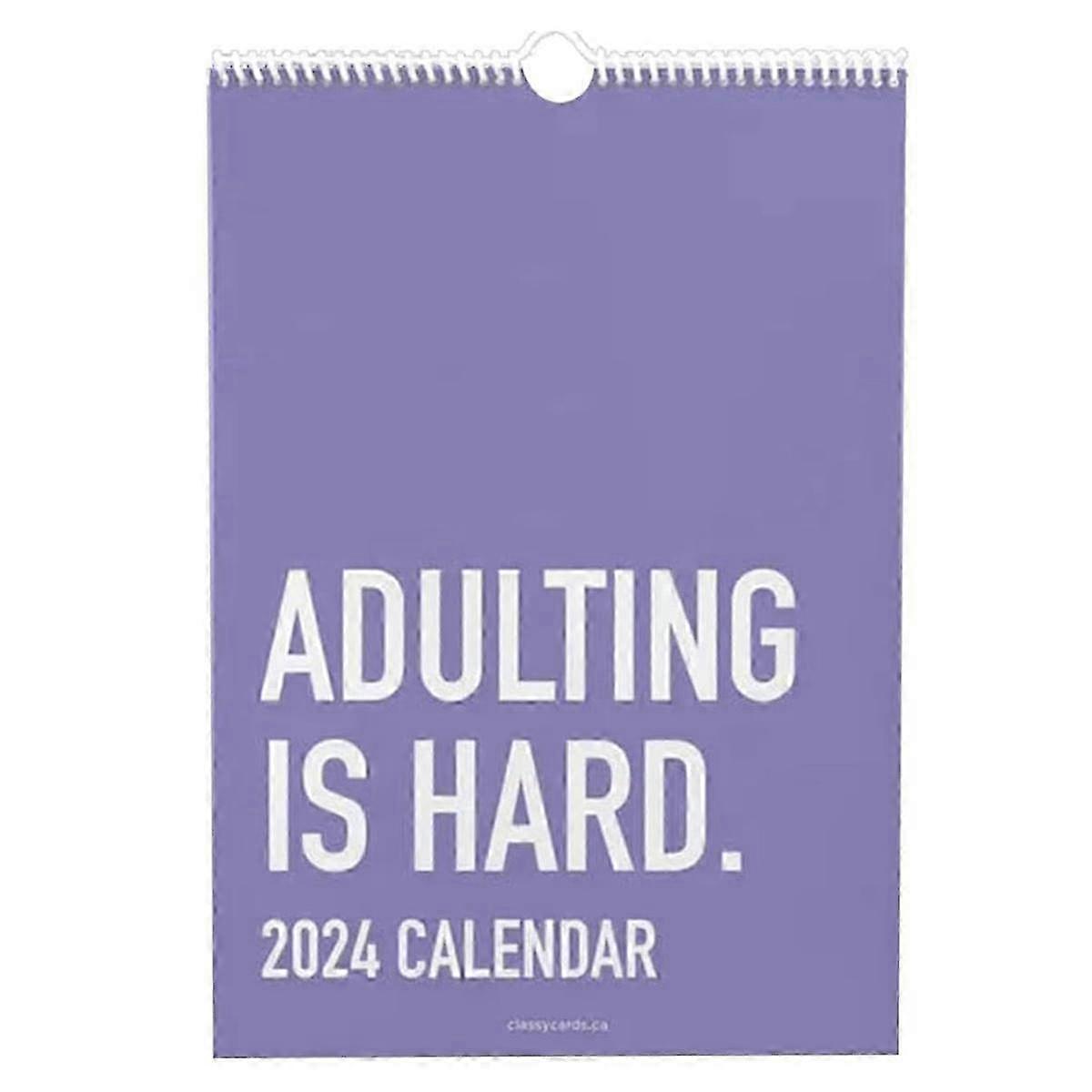 ADULTING IS HARD 2024 CALENDAR 12-Month Schedule Paper Calendar 2024 Lovely Pooping Funny Gift Home