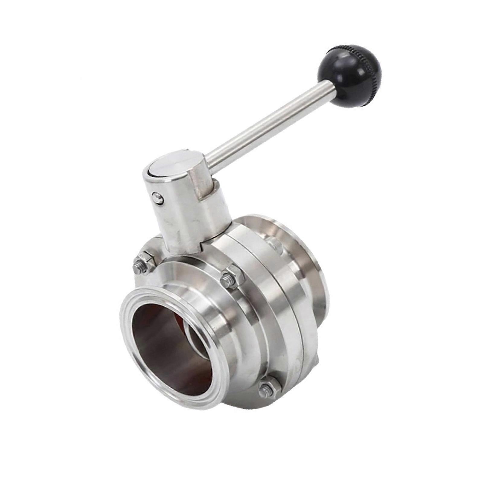 1.5Inch Clamp Sanitary Butterfly Valves with Pull Handle Stainless Steel Clamp Clovers Shut Off Flows Controller Multicolor