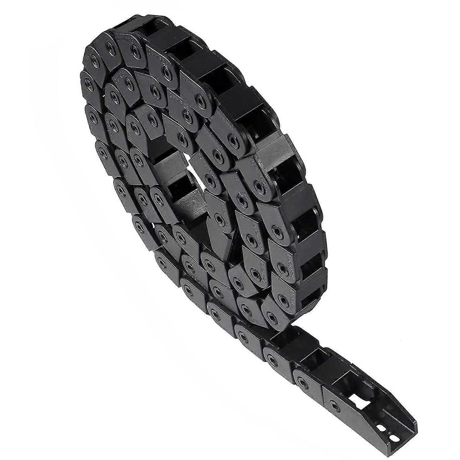 Wire Carrier 1 Meter R28 Drag Chain for 3D Printers and CNC Machines, Flexible Black Plastic, 10mm x 20mm Size