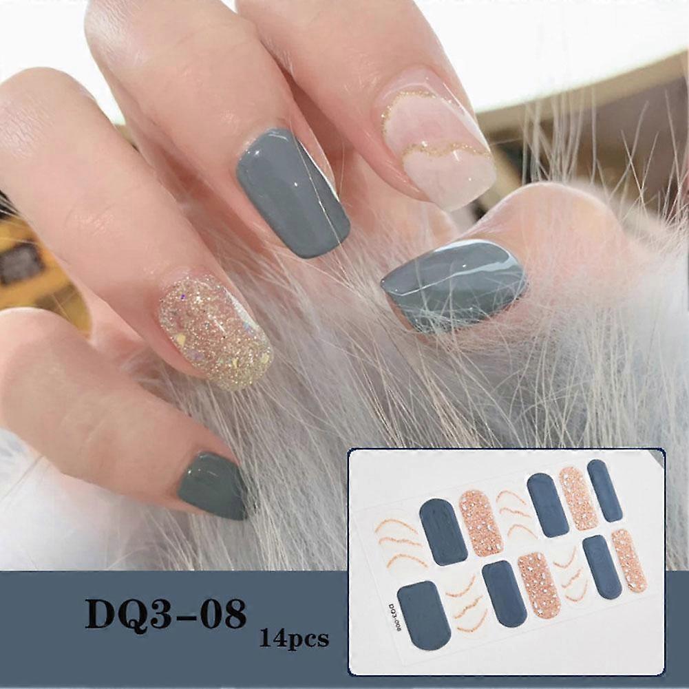 Nail Stickers Set for 14 Pcs, 15 Colors - Safe & Easy Application, No Adhesive Required, Durable & Shiny Manicure