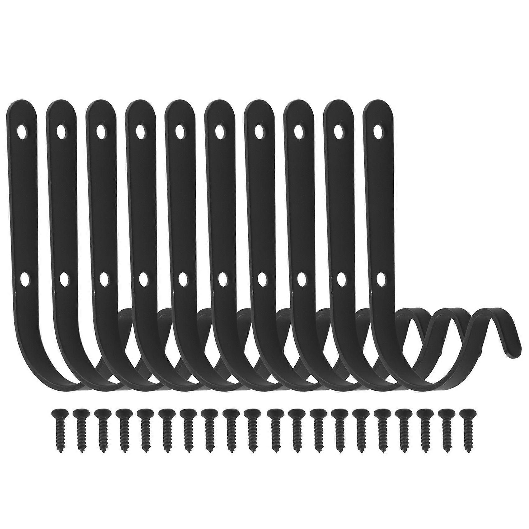 10 Pcs Iron Wall Hooks Outdoor Decorative for Hanging Planter Coat Lantern Hooks Hangers Metal Hook