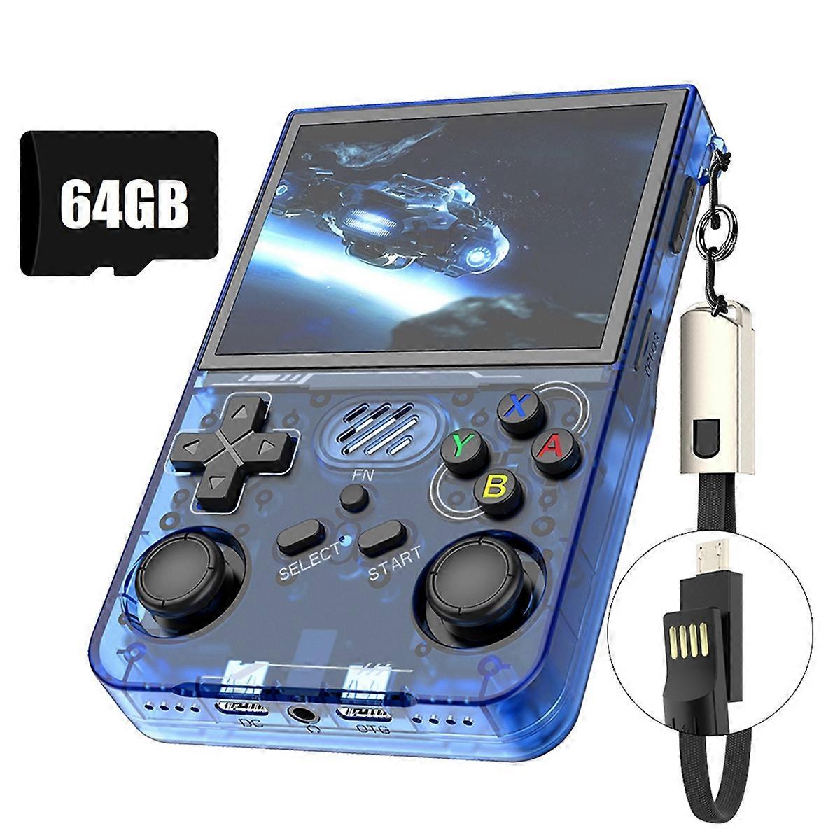 R36XXレトロハンドヘルドゲームコンソール64G 14000 +ゲーム3.5インチスクリーンLinuxシステムポータブルポケットビデオプレーヤーキッドギフトA