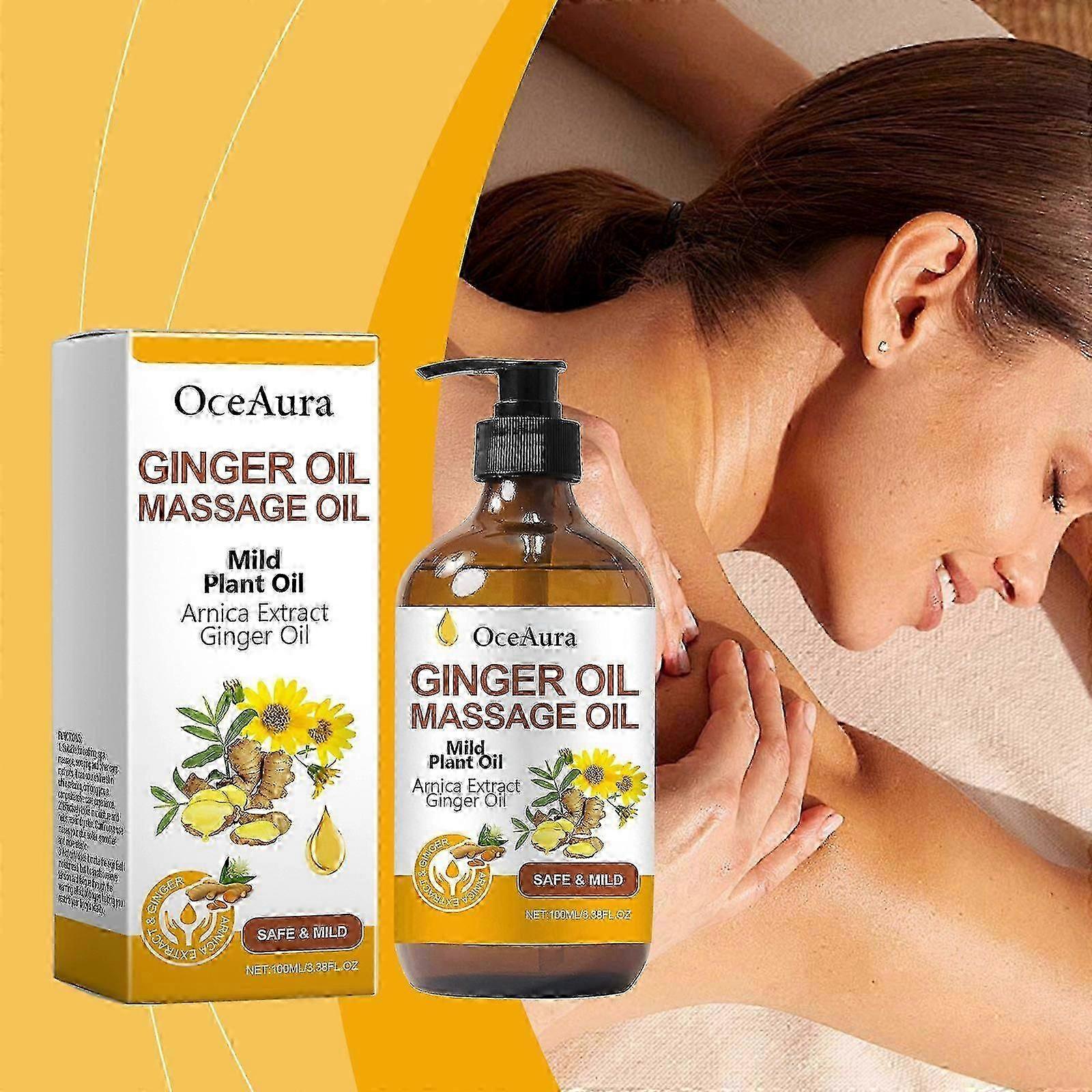 リンパドレナージ、肌用天然ジンジャー&アルニカオイル、筋肉痛マッサージ-jcに適しています