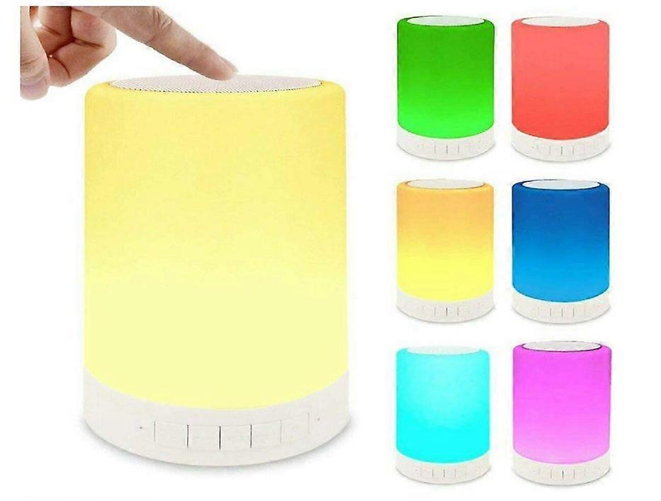 Night Light Bluetooth Speaker, LED Speaker Stereo Touch Sensor Control Night Light Desk Bedside Lamp, Dimmable Color Changing Table Lamp(White)
