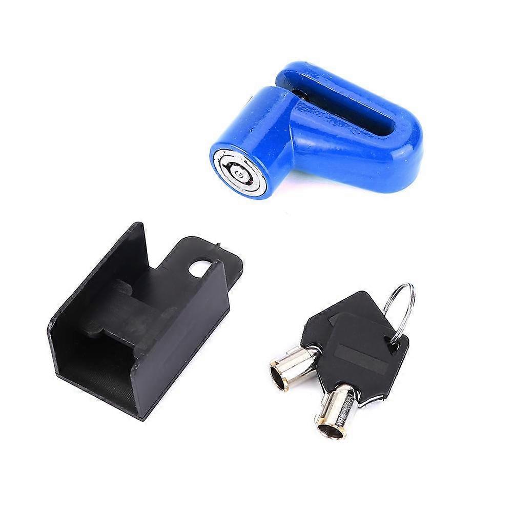 Disc Brake Lock Mini Anti Theft Wheel Security Lock With Plastic Frame Replacement Keys For Mountain Road Bike Blue