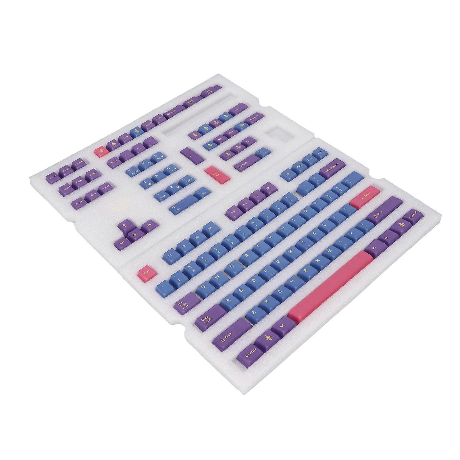 Mechanical Keyboard Keycap Set 128 PBT Cherry Height Contrasting Colors