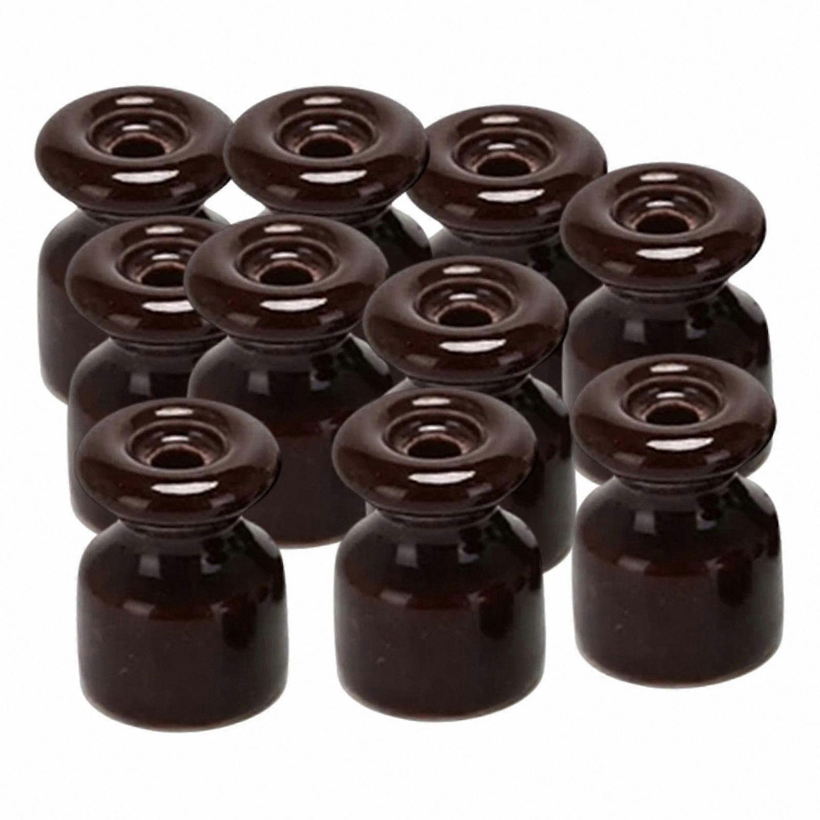 10-Pack Ceramic Insulators for Electrical Installations, Easy-to-Use Porcelain Accessories