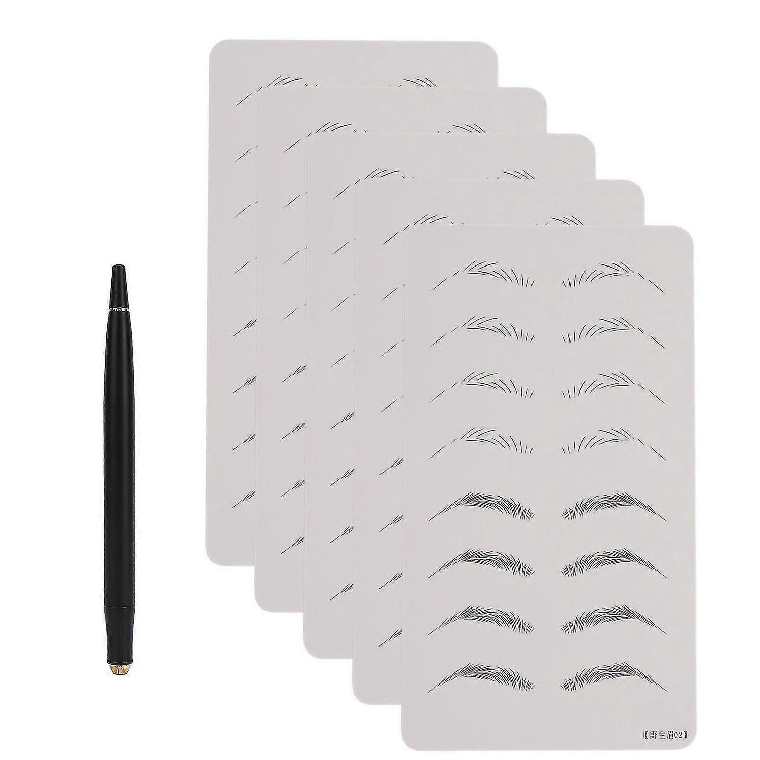 2025 Latest Model 5Pcs Eyebrow Tattoo Practice Skin Thickened Double Sided Mic...