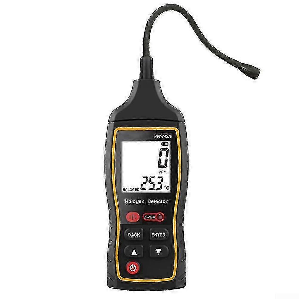 SW743A Halogen Leak Detector for detecting CFCs, HCFCs, ethanol, and more in automotive applications.