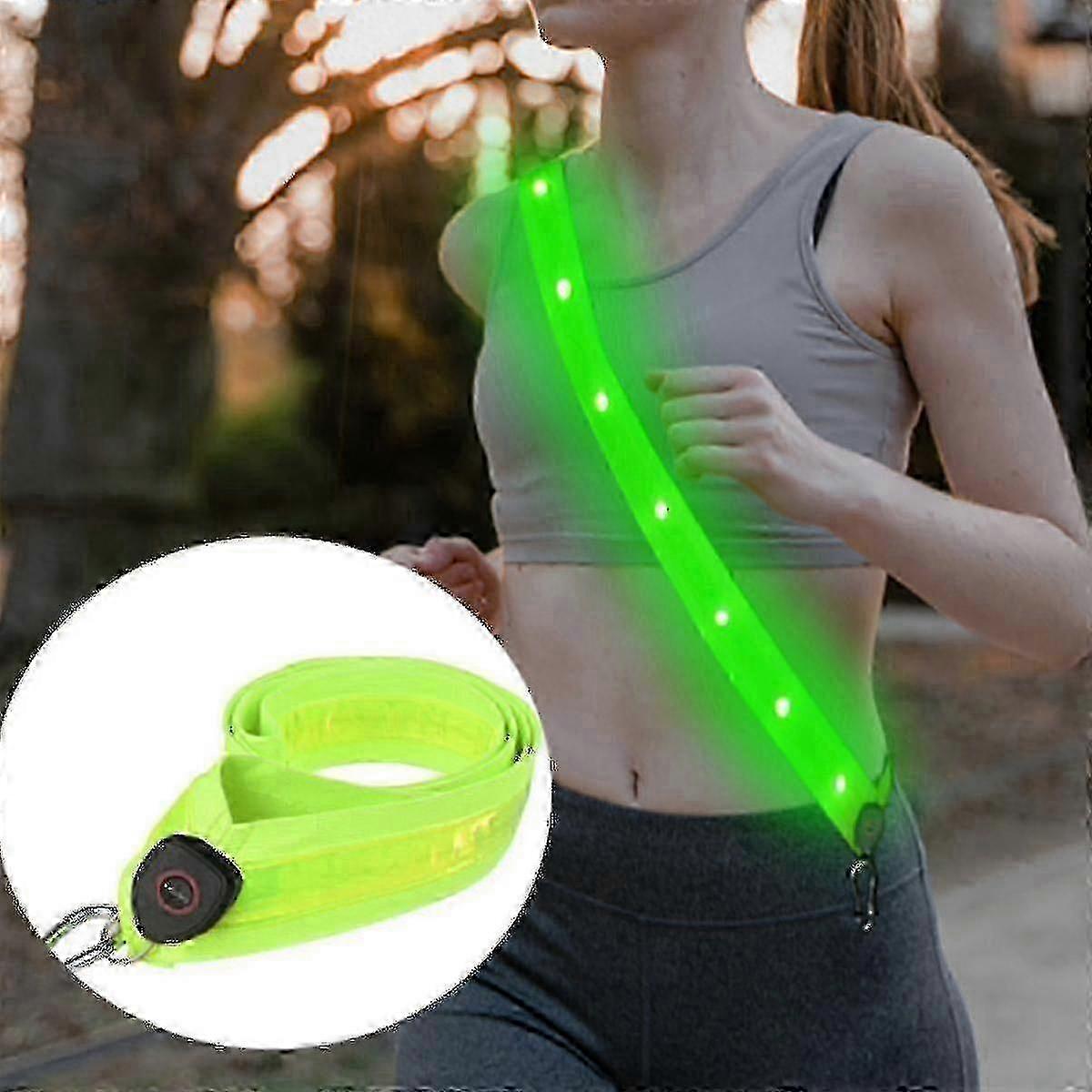 2025 Led Reflective Belt Sash | High Visibility Led Lights With 3 Lighting Modes Usb Rechargeable, No Batteries Needed | Weatherproof
