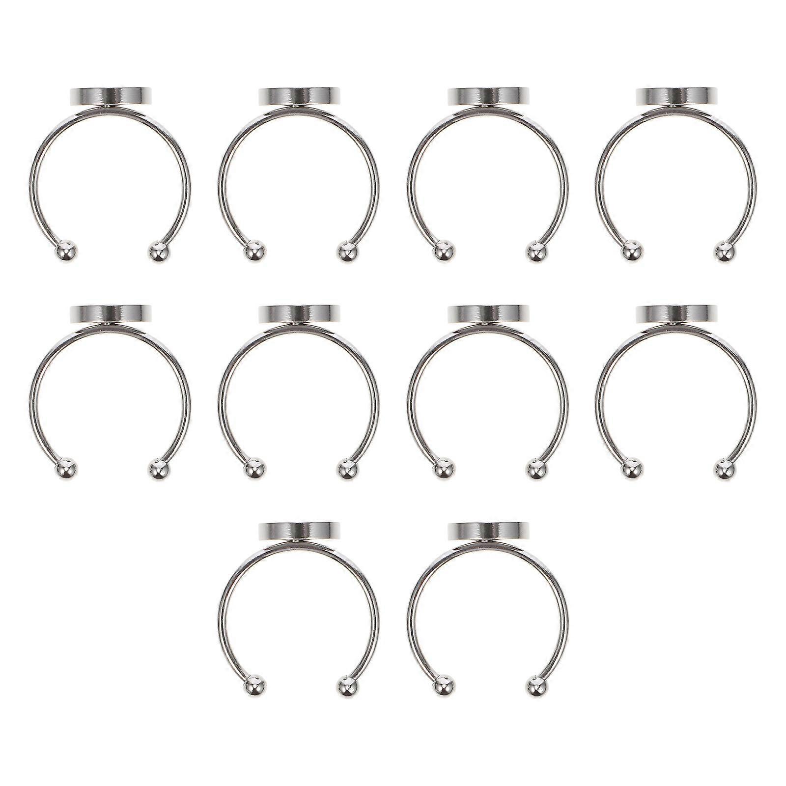 Adjustable Ring Bases Diy Projects for Friends Who Like Diy Silver Round Shape 10Pcs
