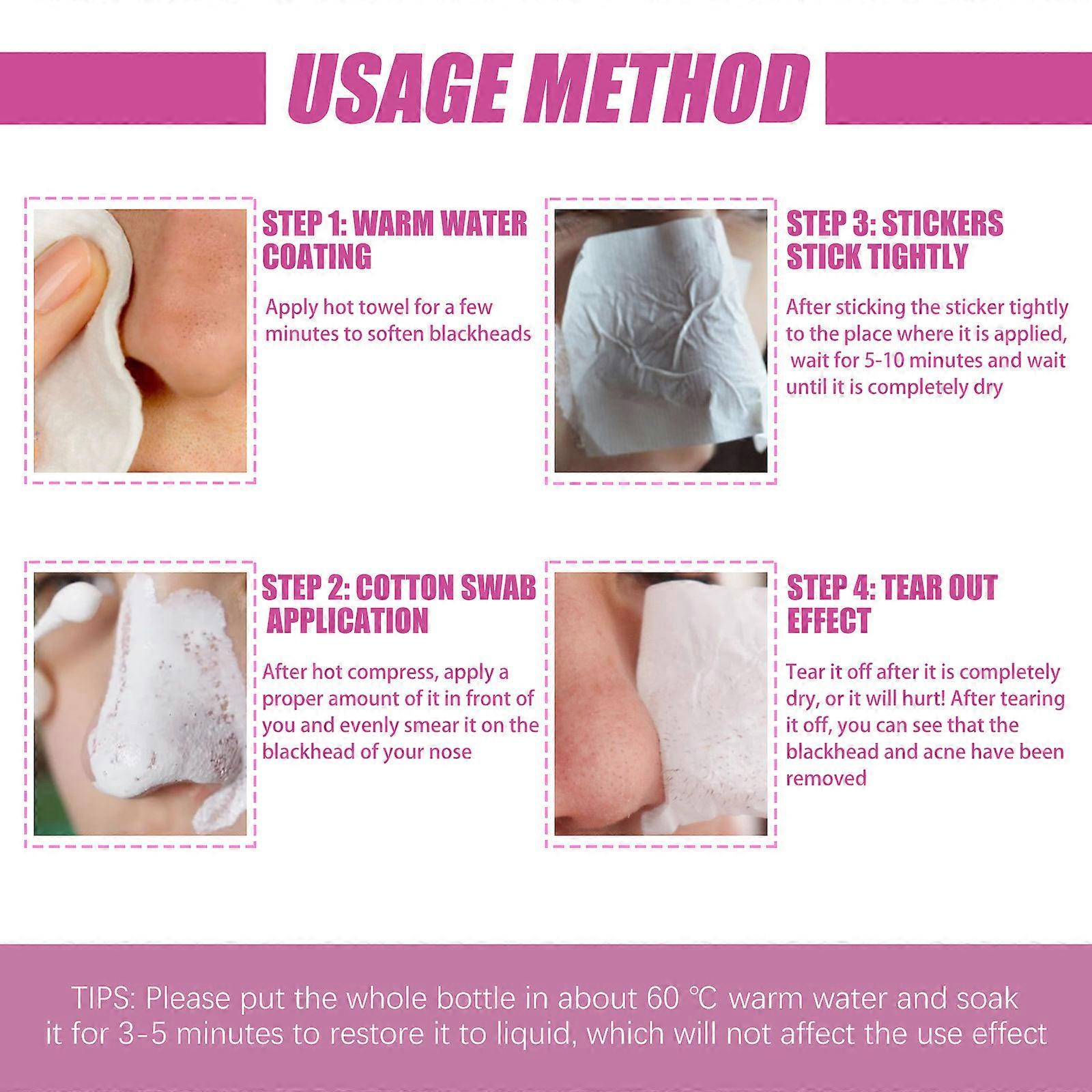 Jaysuing Blackhead Removing Glue with 40pcs Paper Nose Patch Deep Pore Cleansing Pore Shrink Peel off Blackhead Mask Skin Care Product