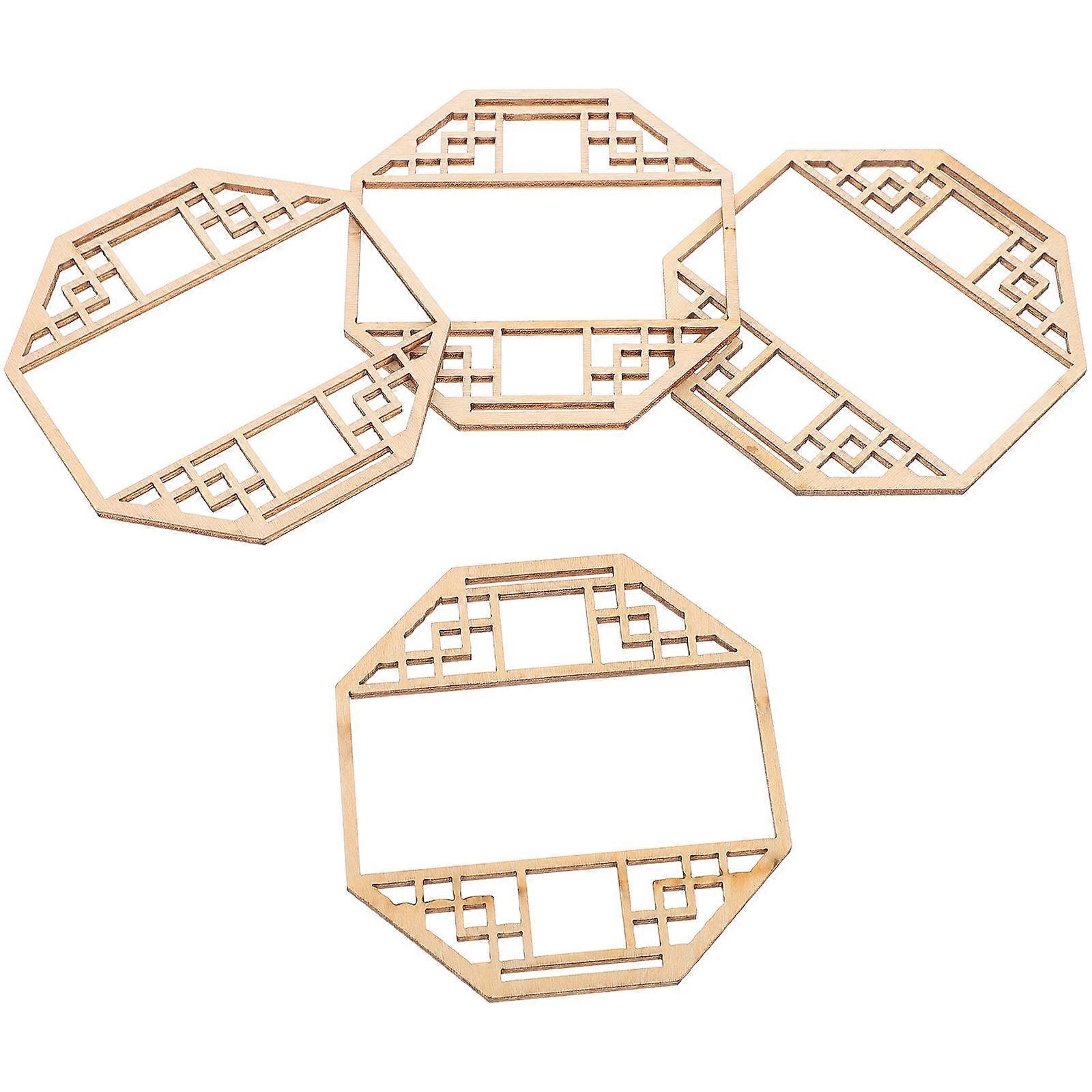 Fine Craftsmanship Dollhouse Windows and Doors Wooden Model for Cultural Scene Creation 4Pcs
