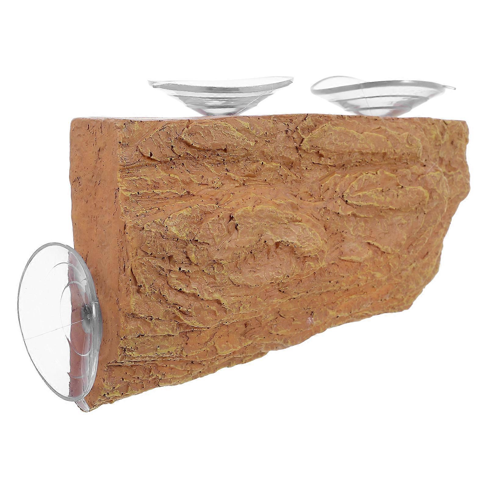 Tortoises Basking Platform for Aquarium Setup with Resin Material and Orange Color Featuring Strong Suction Cup Function 1Pcs