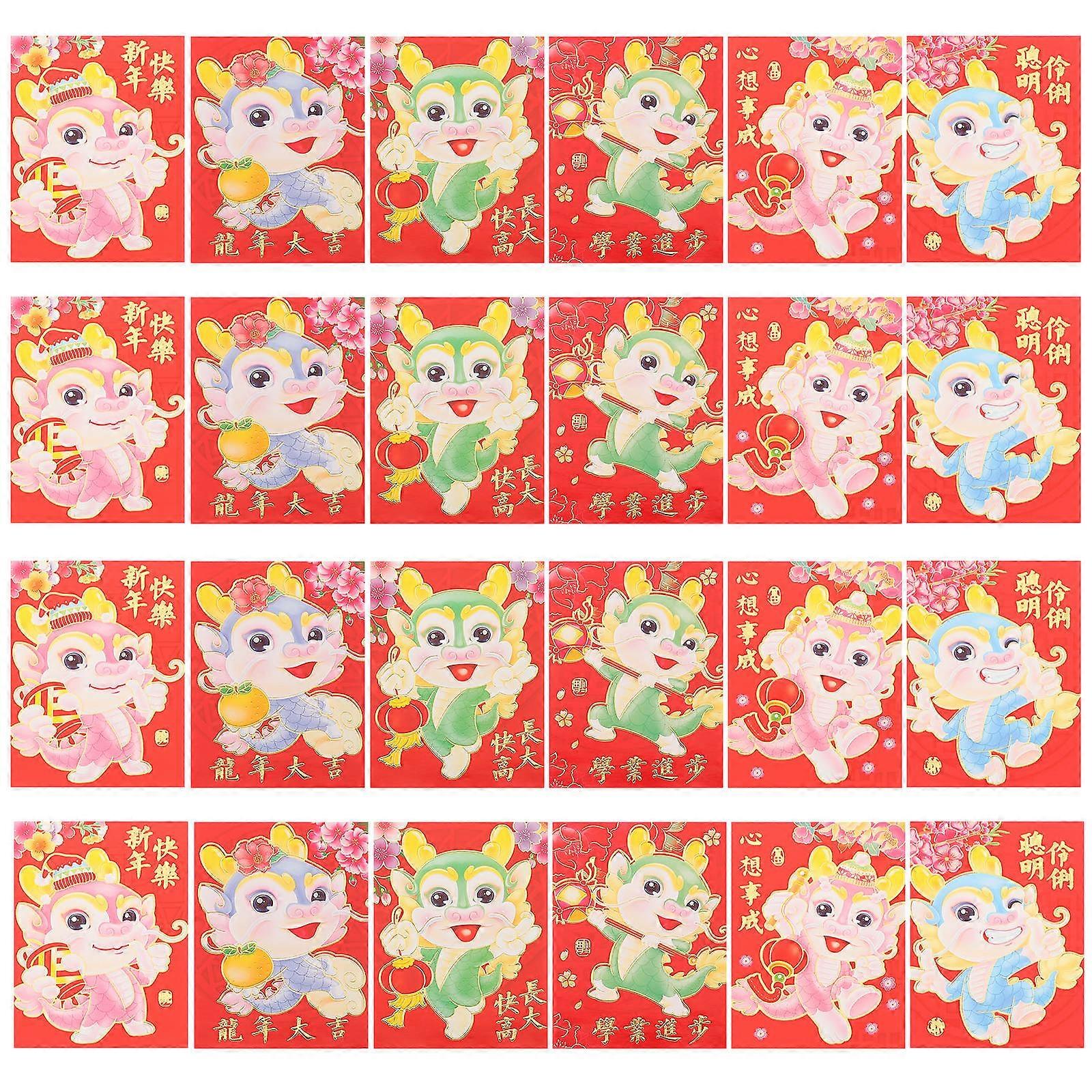 Chinese Red Envelope Paper Pack for Storage 120Pcs Chinese New Year Red Packet