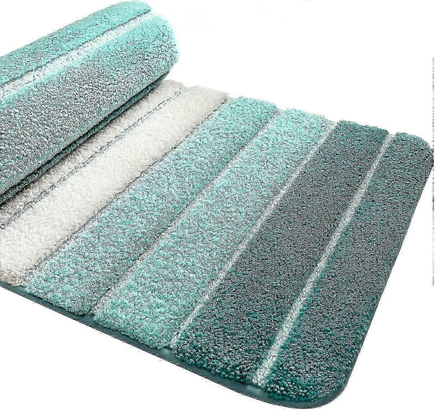Non-Slip Bath Mat 40x60cm, Super Absorbent Microfiber, Machine-Washable, Turquoise