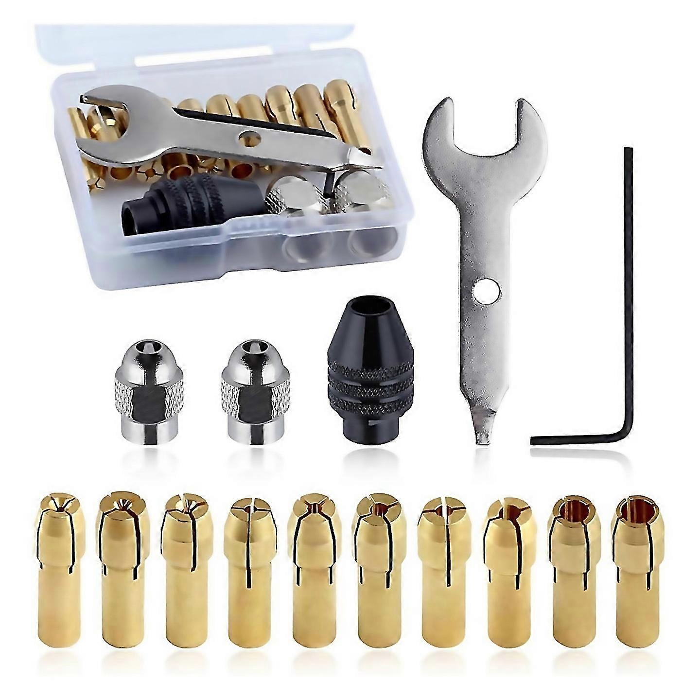 For 15pcs Drill Chuck Collet Collet Nuts Set Shank