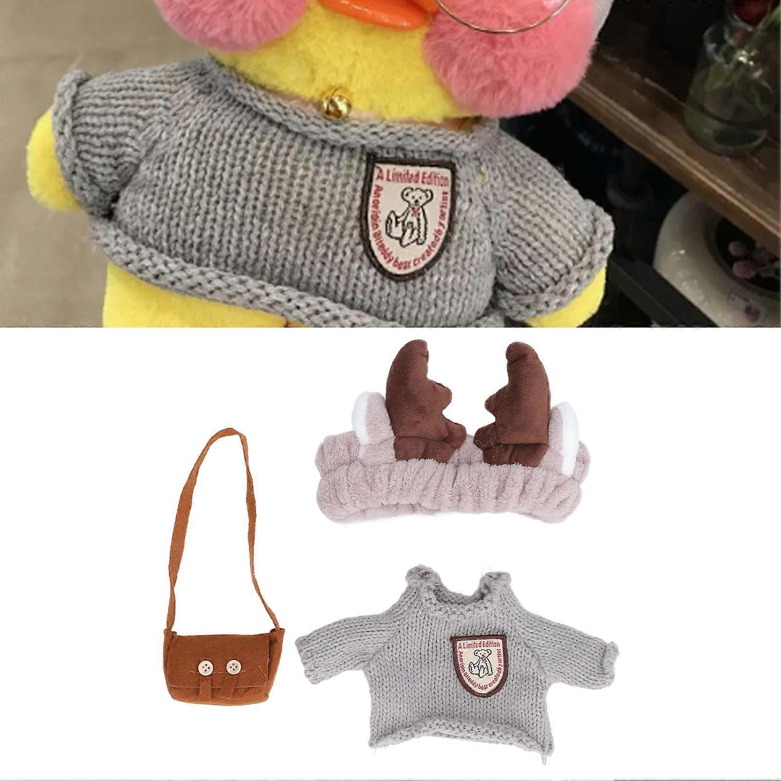 3 Piece Plush Duck Toy Clothes Set Washable DIY Cartoon Type G