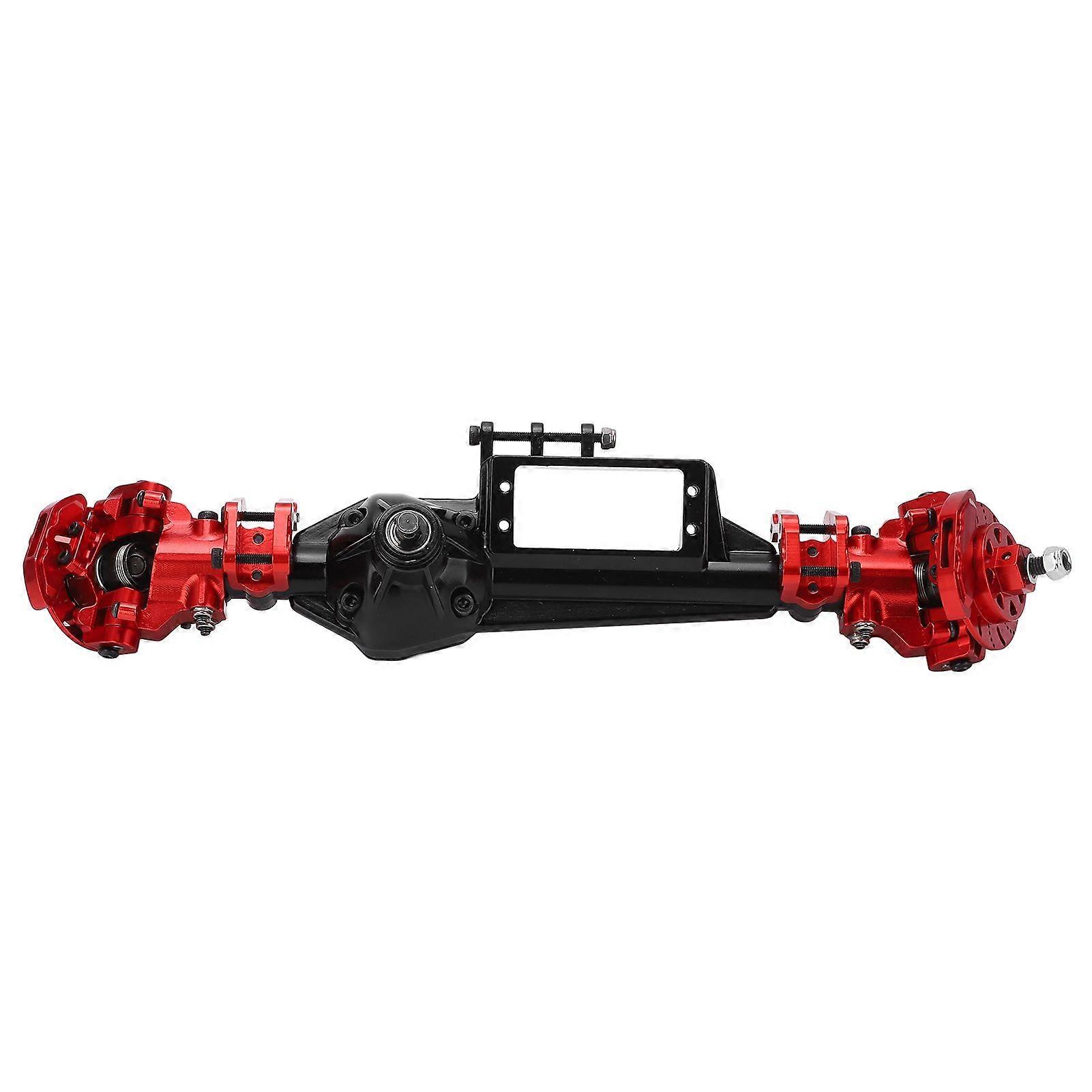Metal Complete Front Axle Assembly for Axial RBX10 Ryft 1/10 RC Cralwer Car Upgrade Parts(Black Red )