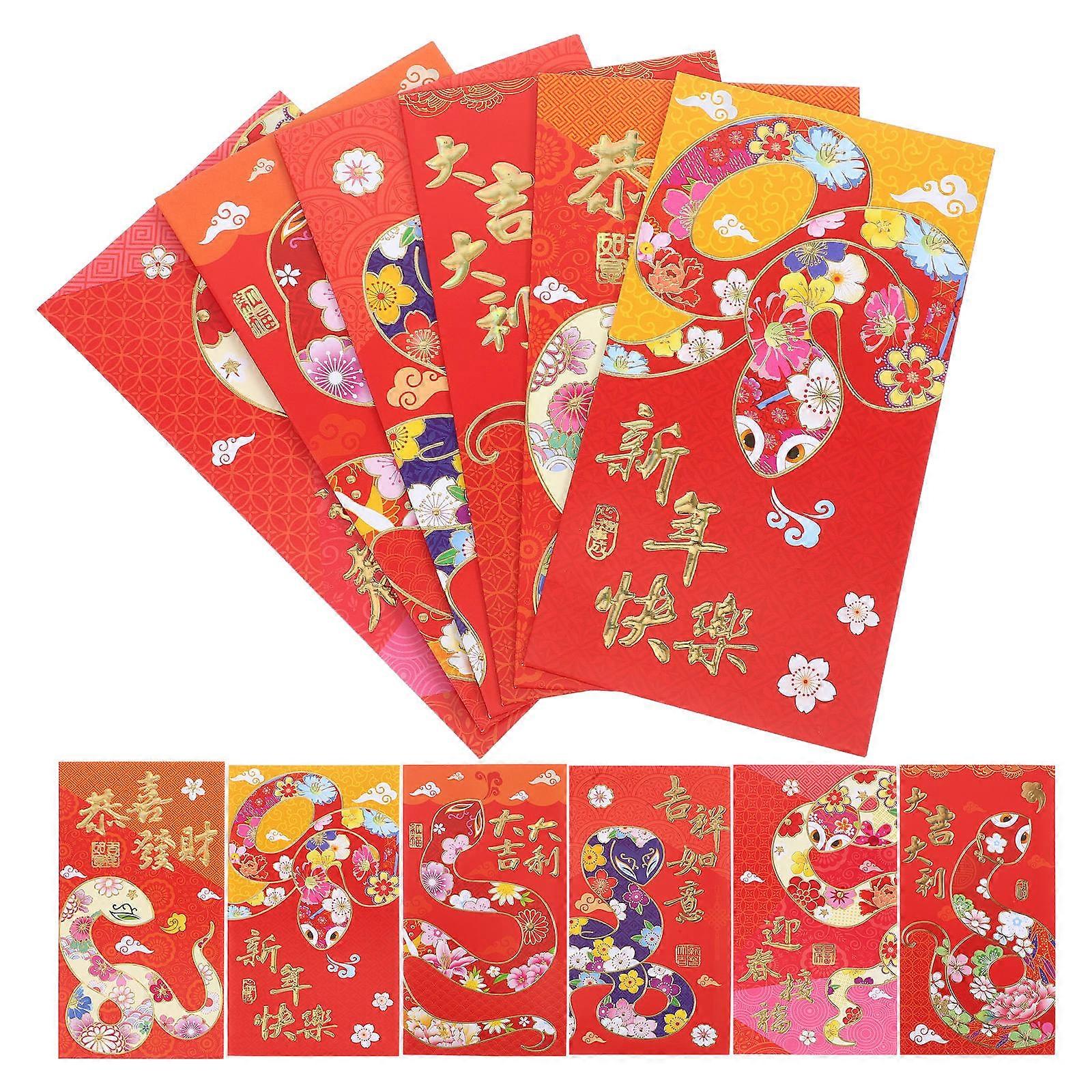 Snake Year Red Envelopes for Party 120Pcs Spring Festival Money Pouches