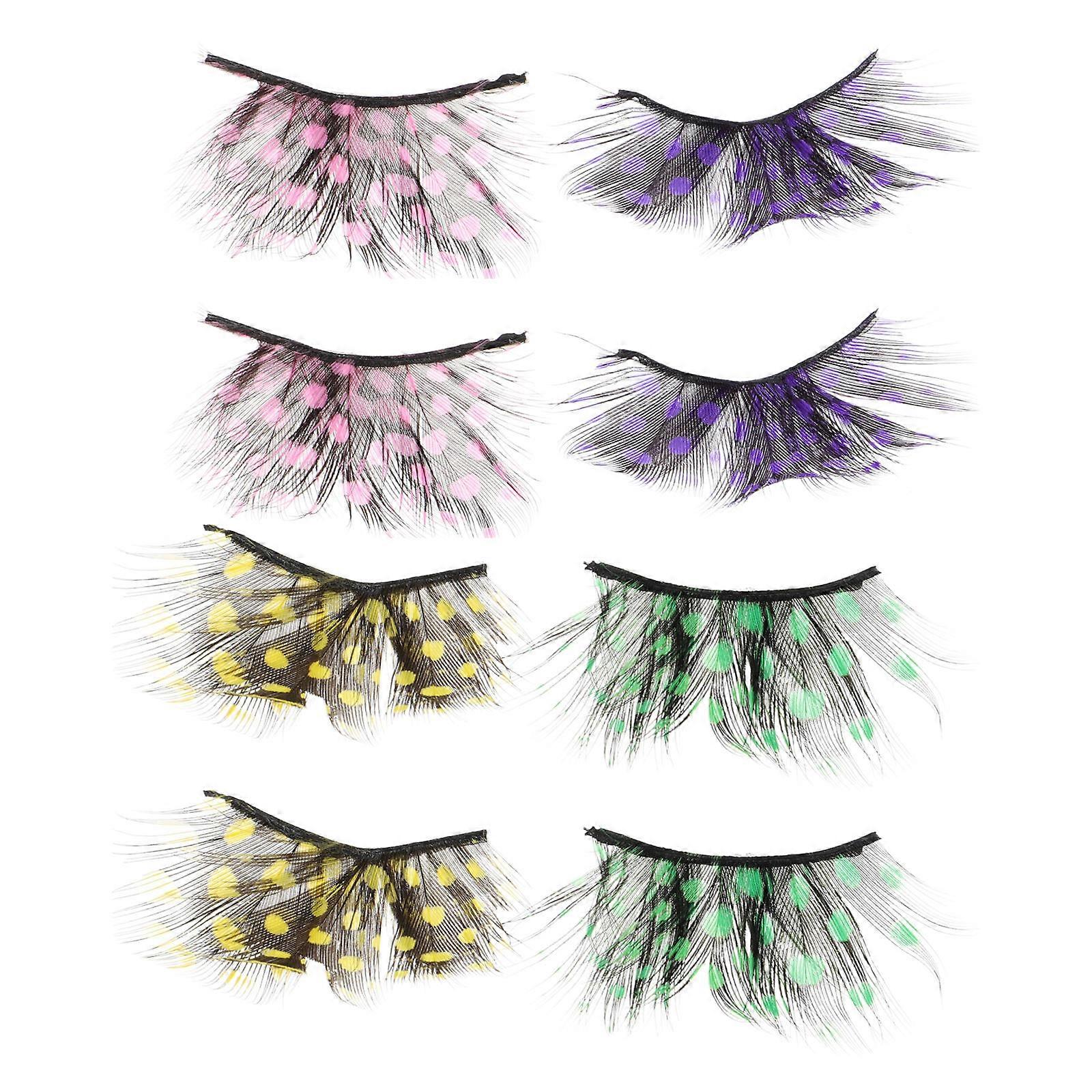 Spotted False Eyelashes Halloween False Eyelash for Home 4Pairs