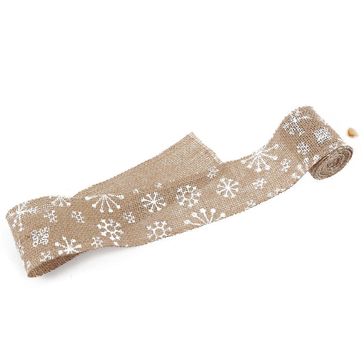 Snowflake Craft Ribbon Burlap Ribbon for Christmas DIY Crafts 2m