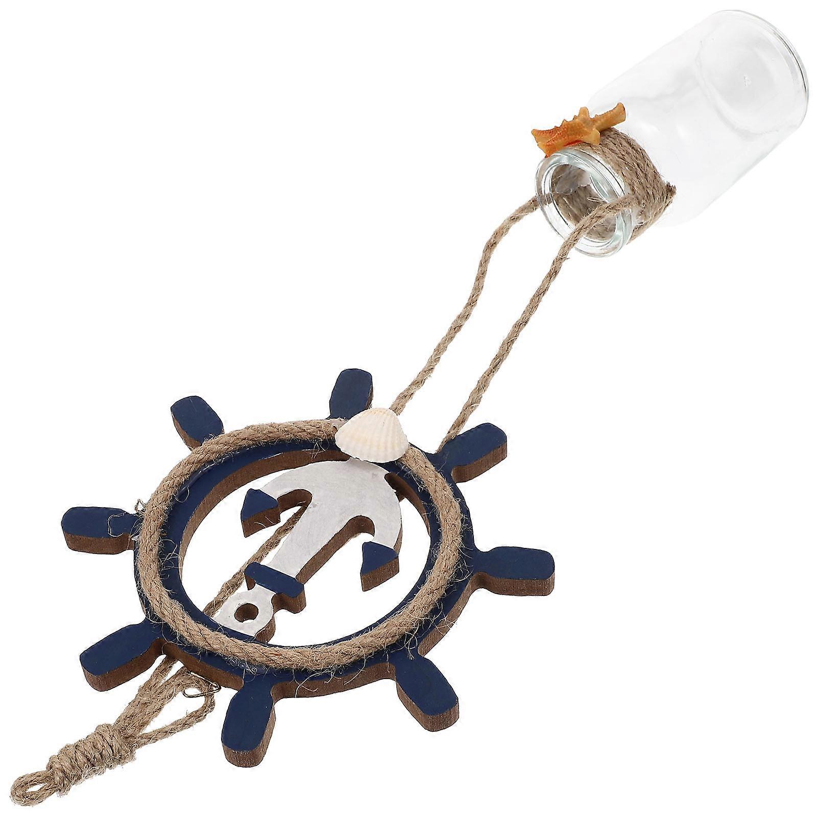 Ocean Style Decor Rudder Hydroponic Planter Pendant for Wall