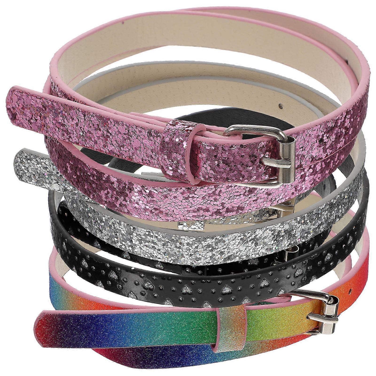 Kids Belt Artificial Belt Strap for Pants 8Pcs Colorful Set