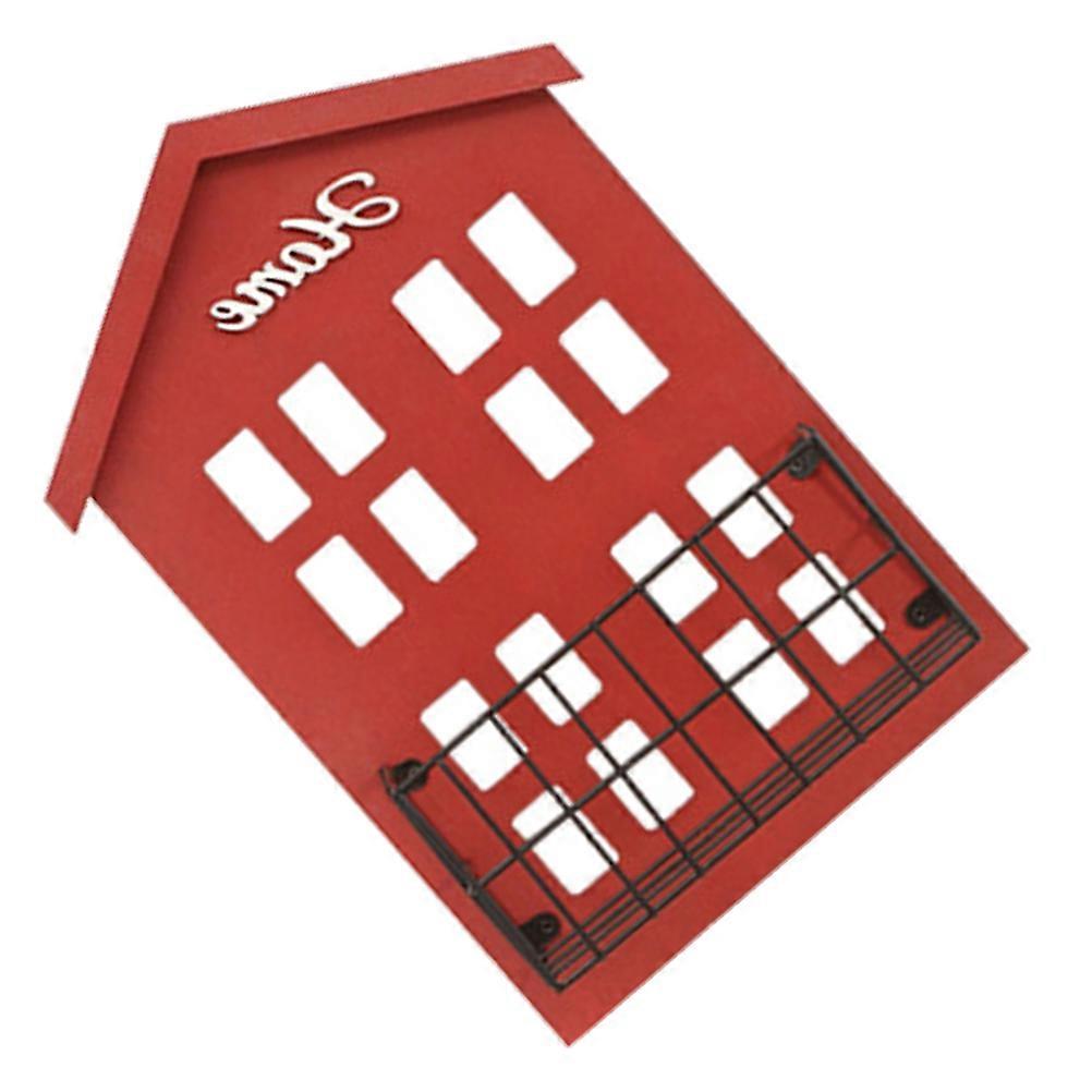 Creative Red Wooden House Storage Rack for Wall Mount 3Pcs