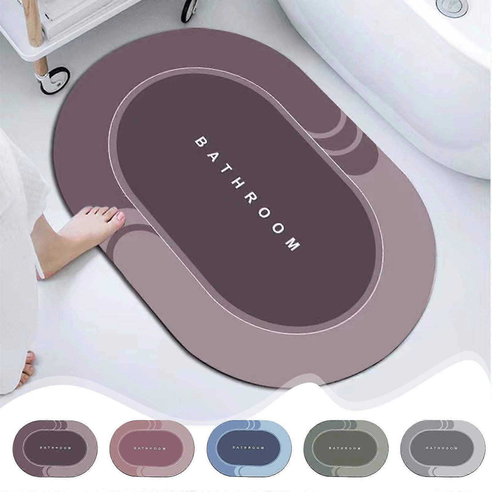 RFUGUG Bath Rugs, Diatomaceous Non Slip Quick Dry Super Absorbent Thin Bathroom Rugs, Soft and Comfortable for in Front of Bathtub, 16x24 in