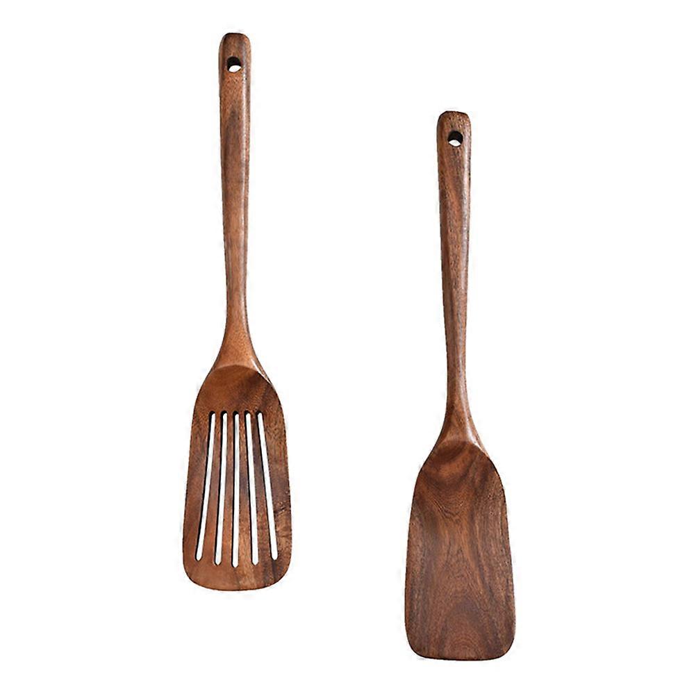 Non-stick Wooden Spatula With Smooth Rounded Edges For Cooking Tools In Kitchen Light Brown 4 Pcs