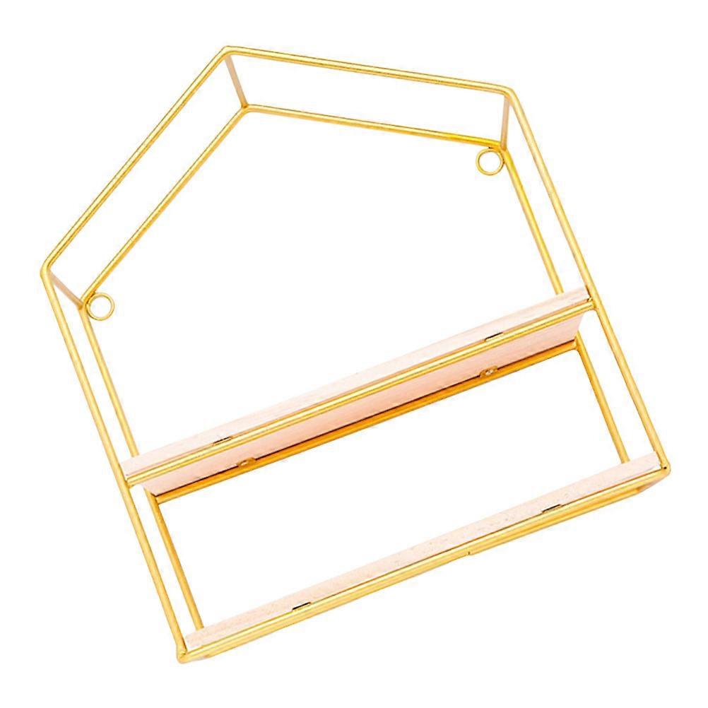 Double-Layer Hanging Shelf Metal for Home Use Plant Placement 28.5X26X10.8CM 1Pack
