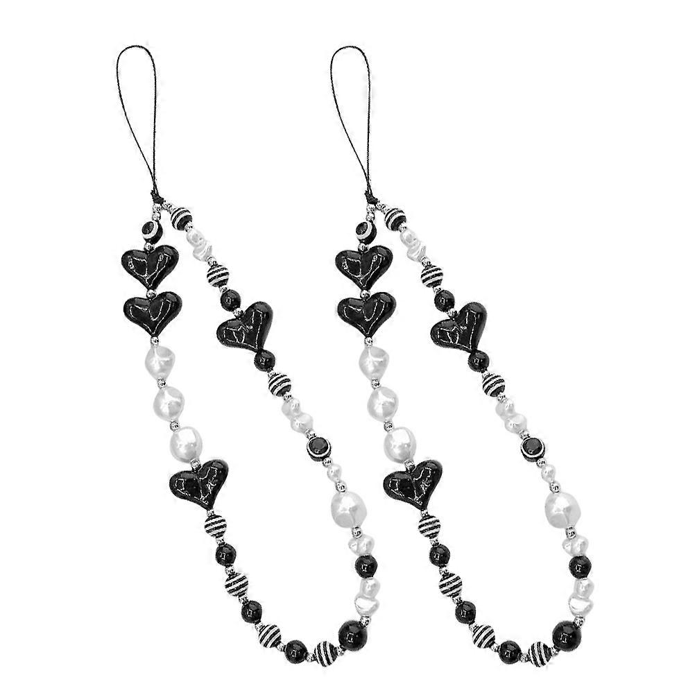 Detachable Phone Straps 4 Pcs For Daily Use Heart Bead Wrist Lanyard Functional Accessories