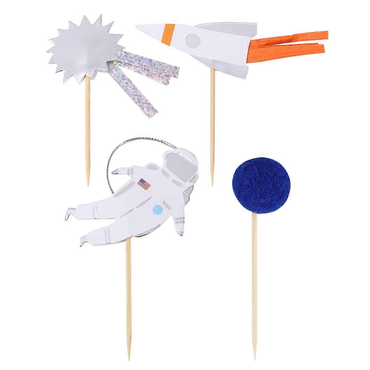 Space Cake Toppers Creative Cupcake Picks for Cake Decoration 48Pcs