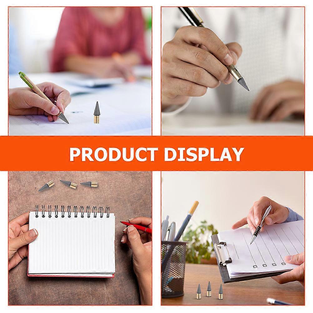 12Pcs Replaceable Tip Pencils for Students School Stationery Drawing and Writing Black Graphite Alloy Heads