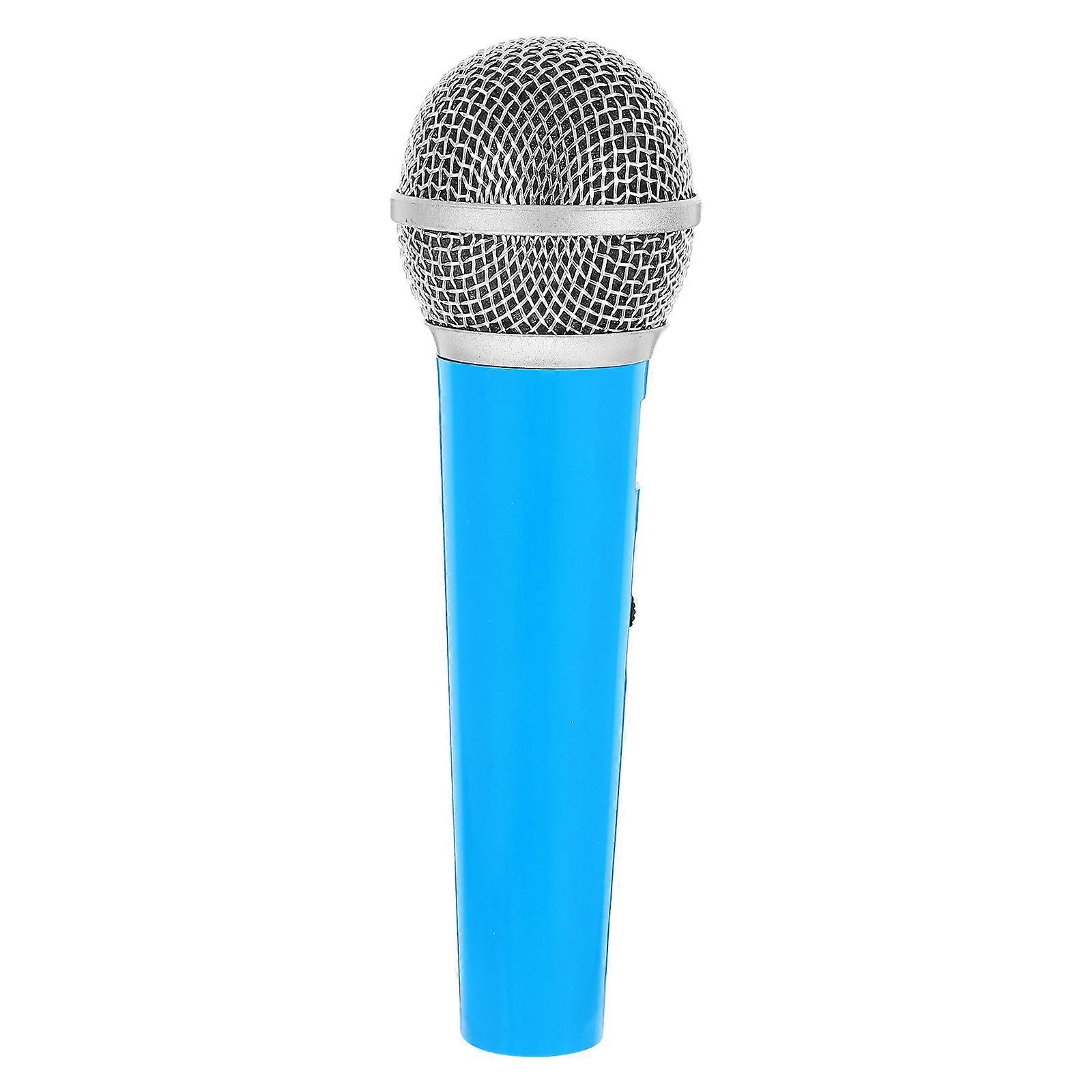 Simulation Microphone Model for Decoration Plastic Toy Mic 5Pcs Blue Prop