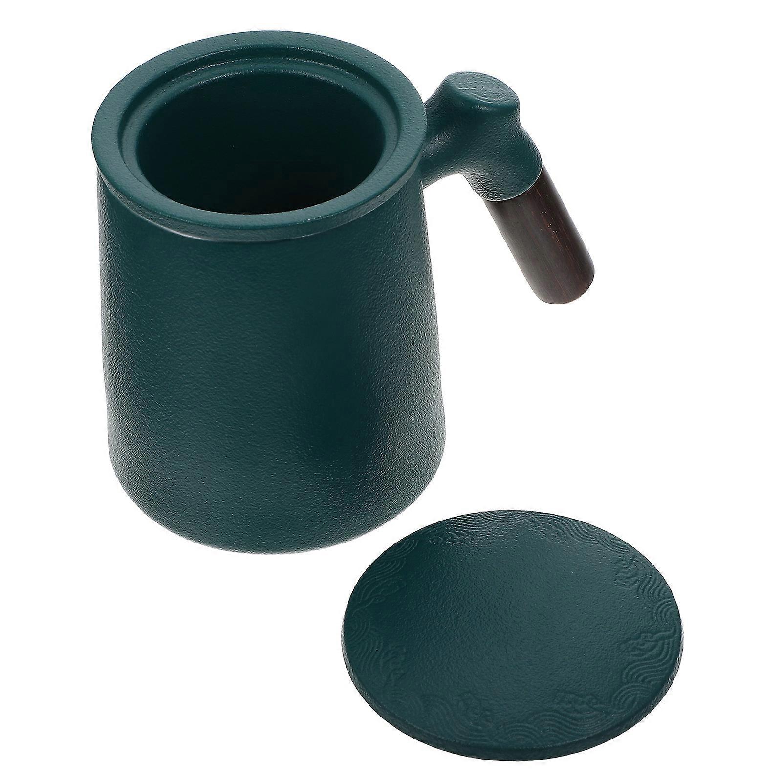 Tea Cup with Strainer and Lid Round Shape for Beverages 1 Set