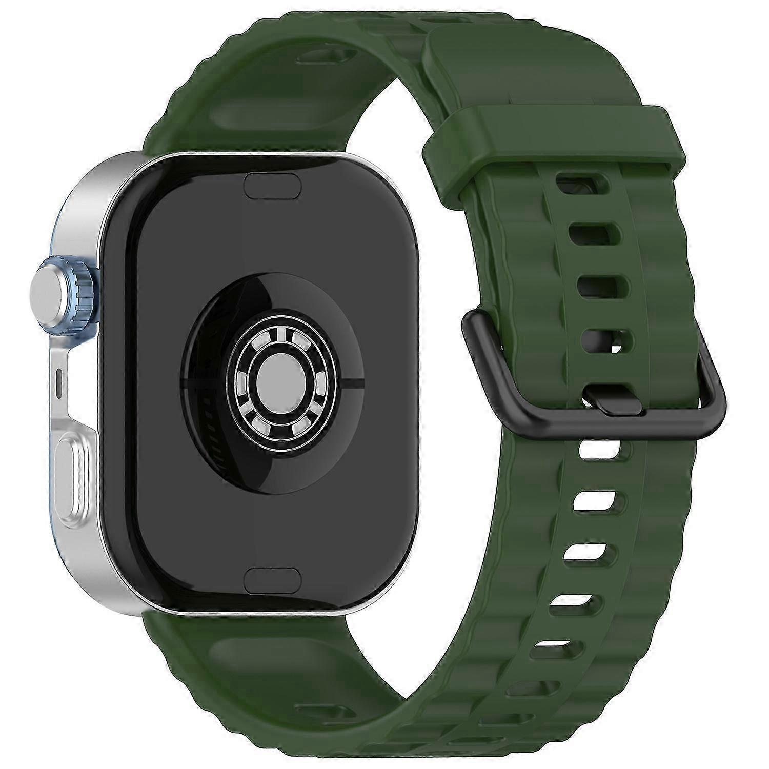 F6c Silicone Strap with Black Buckle for Huawei Watch Fit 4 Pro p8T 4 3 Breathable Watch Band - Army