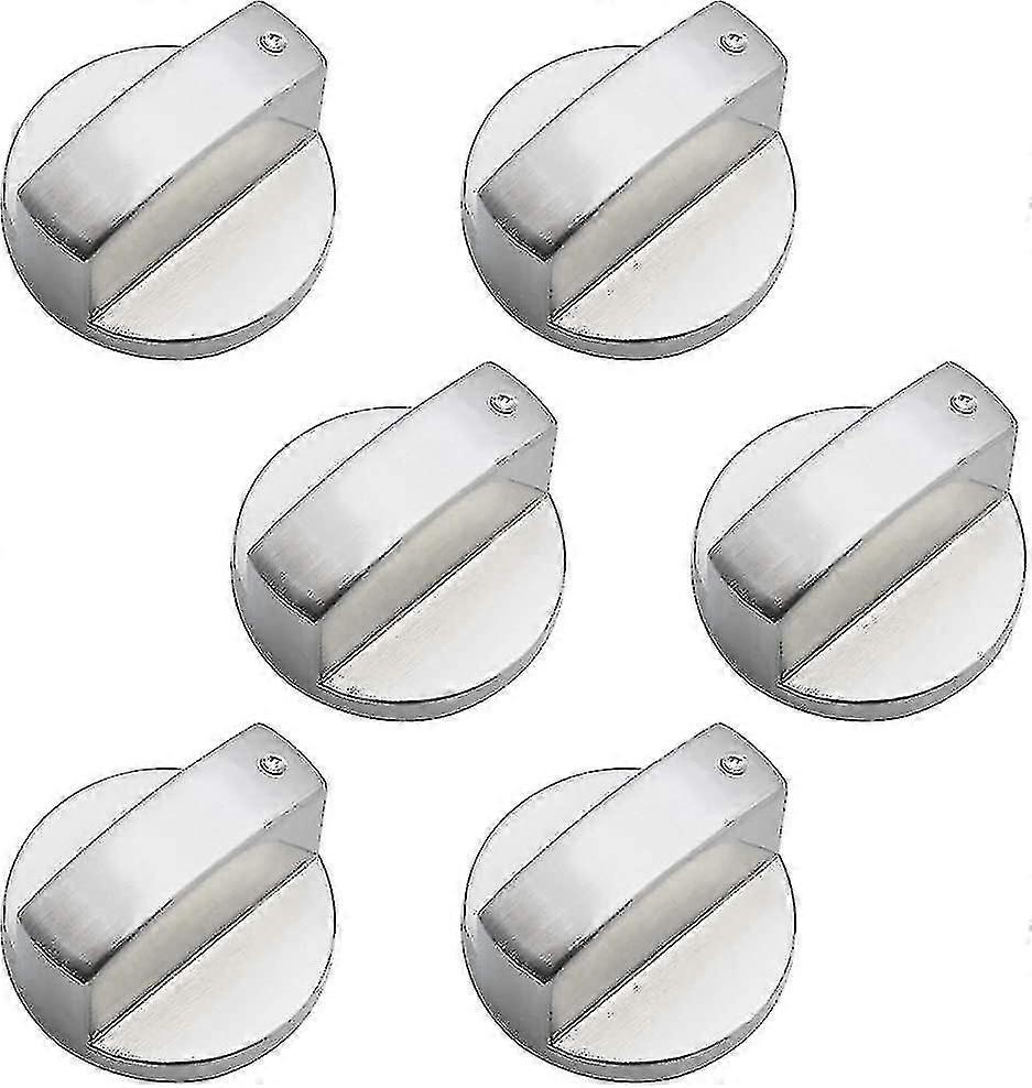 6 Stück Universal Metall Steuerknöpfe Gasherd Knopf 6mm Universal Control Knobs Herd Knopf für Gasherd Herd Backofen Kochfeld