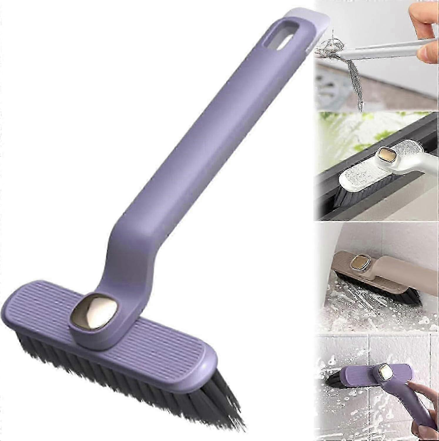 Multi-Function Rotating Crevice Cleaning Brush, 360 Rotating No Dead Corners Hard Bristle Crevice Gap Brush, Corners Cleaning Tool For Bathroom K