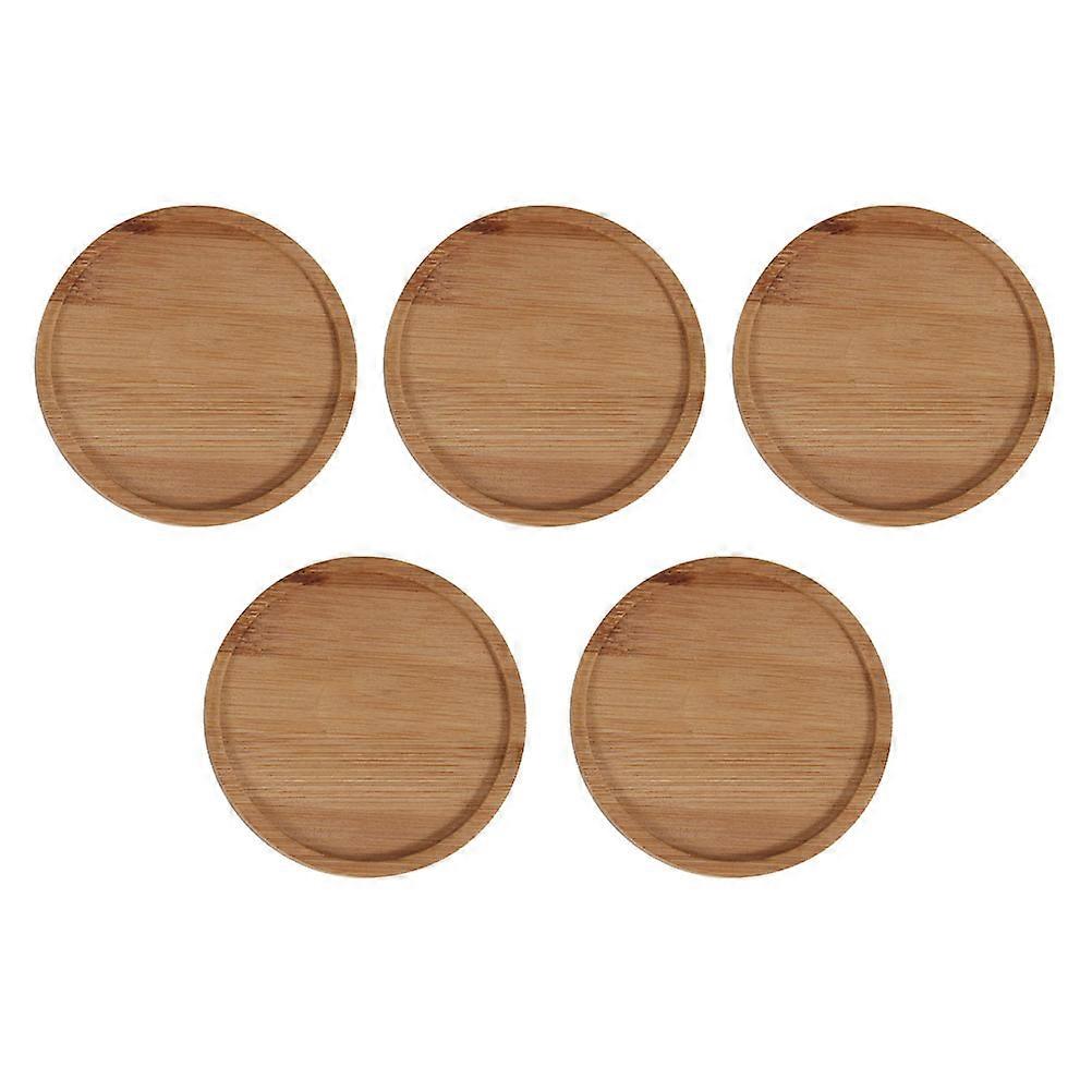 Bamboo Flowerpot Base Tray Flower Pot Accessory with 15Pcs Set
