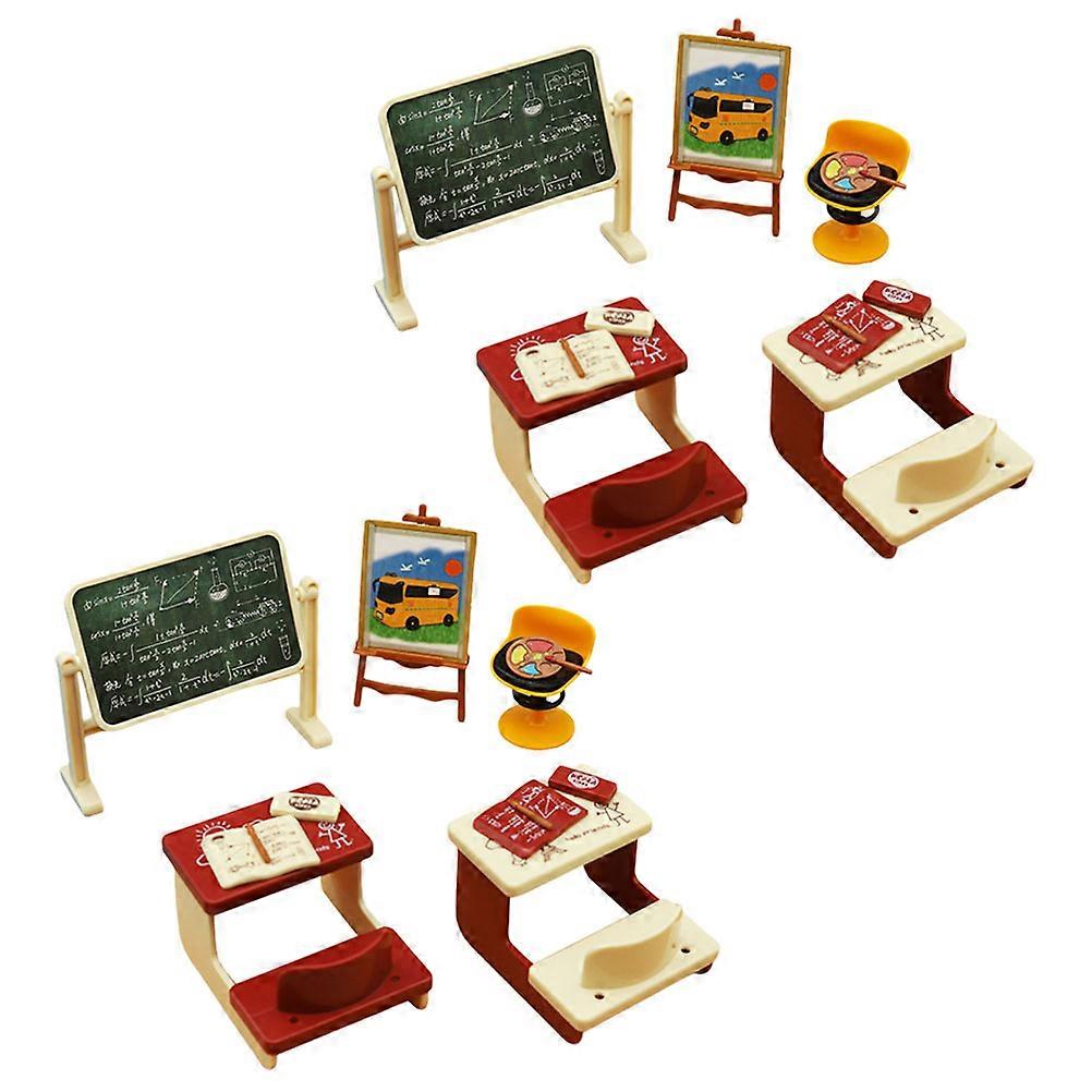 Realistic Mini House Decorations Doll Chalkboard Model Household Decoration Compact Space Usage 4 Sets