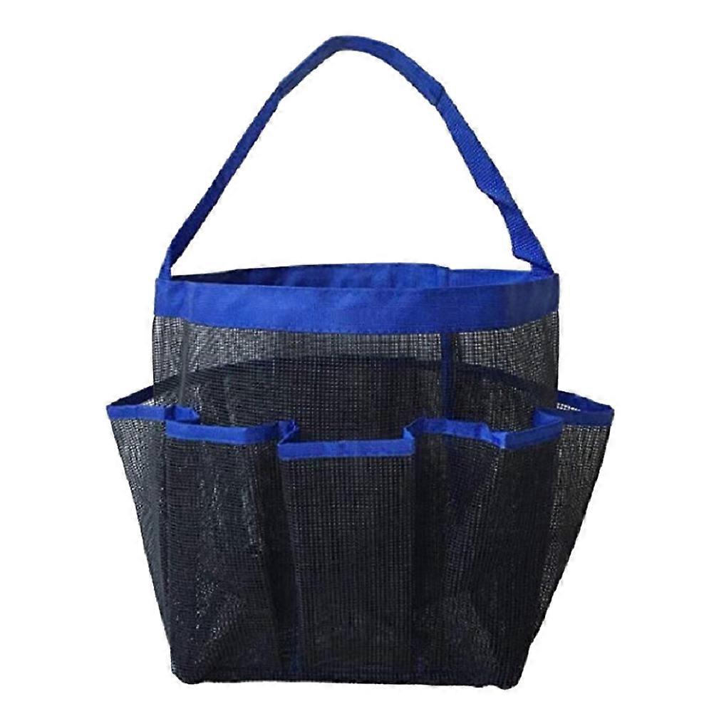 Shower Tote Bag Mesh Storage for Storage 8-Pocket Organizer Blue