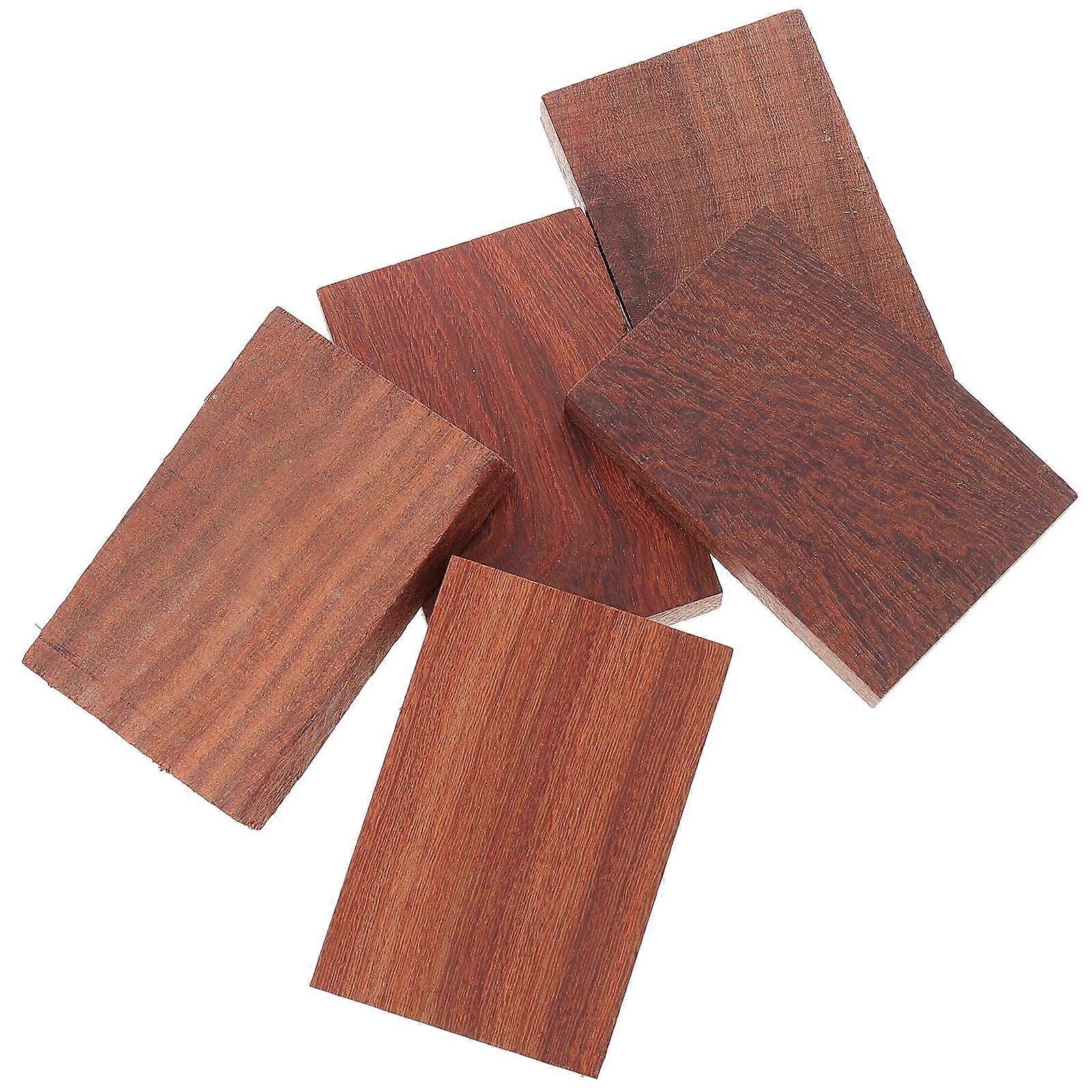 DIY Ring Blocks Red Sandalwood 5Pcs Brown for Creative DIY Projects