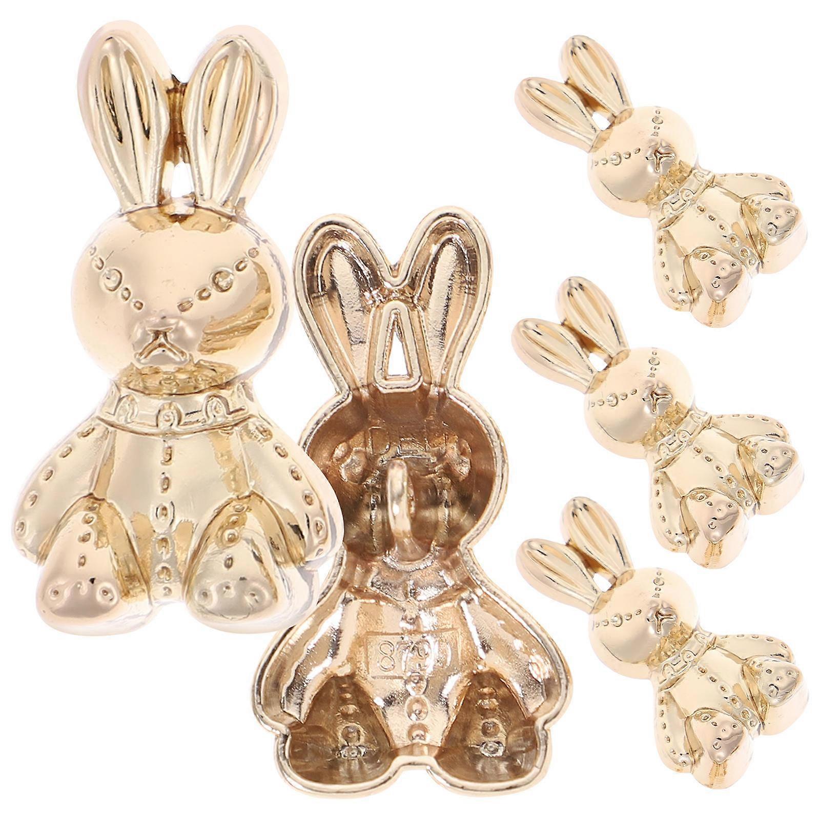 Golden Rabbit Shape Buttons Alloy Clothes Buttons for Decor 20Pcs Vintage Style